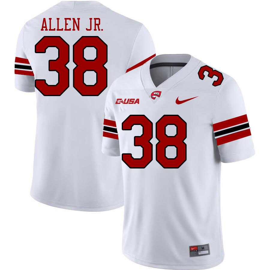 Western Kentucky Hilltoppers #38 Reginald Allen Jr. College Football Jerseys Stitched Sale-White